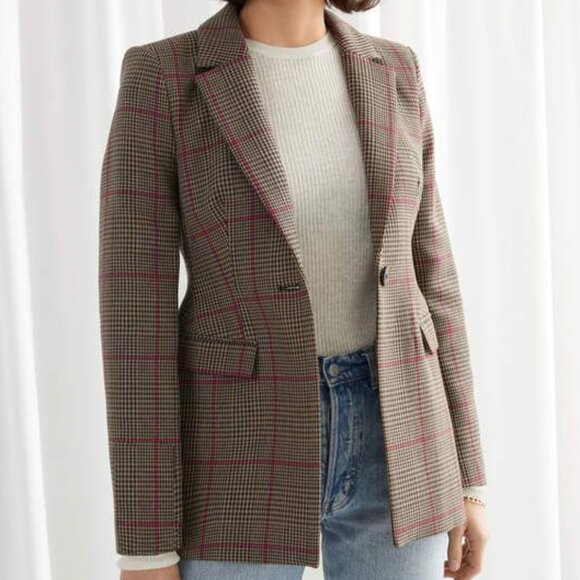 & Other Stories Hourglass Plaid Blazer - Picture 1 of 5